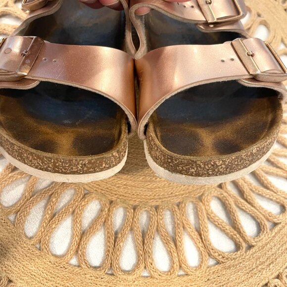 Birkenstock Arizona Kids Birko-Flor Electric Metallic Copper Sandals EU 34/ US 3 - Picture 10 of 13